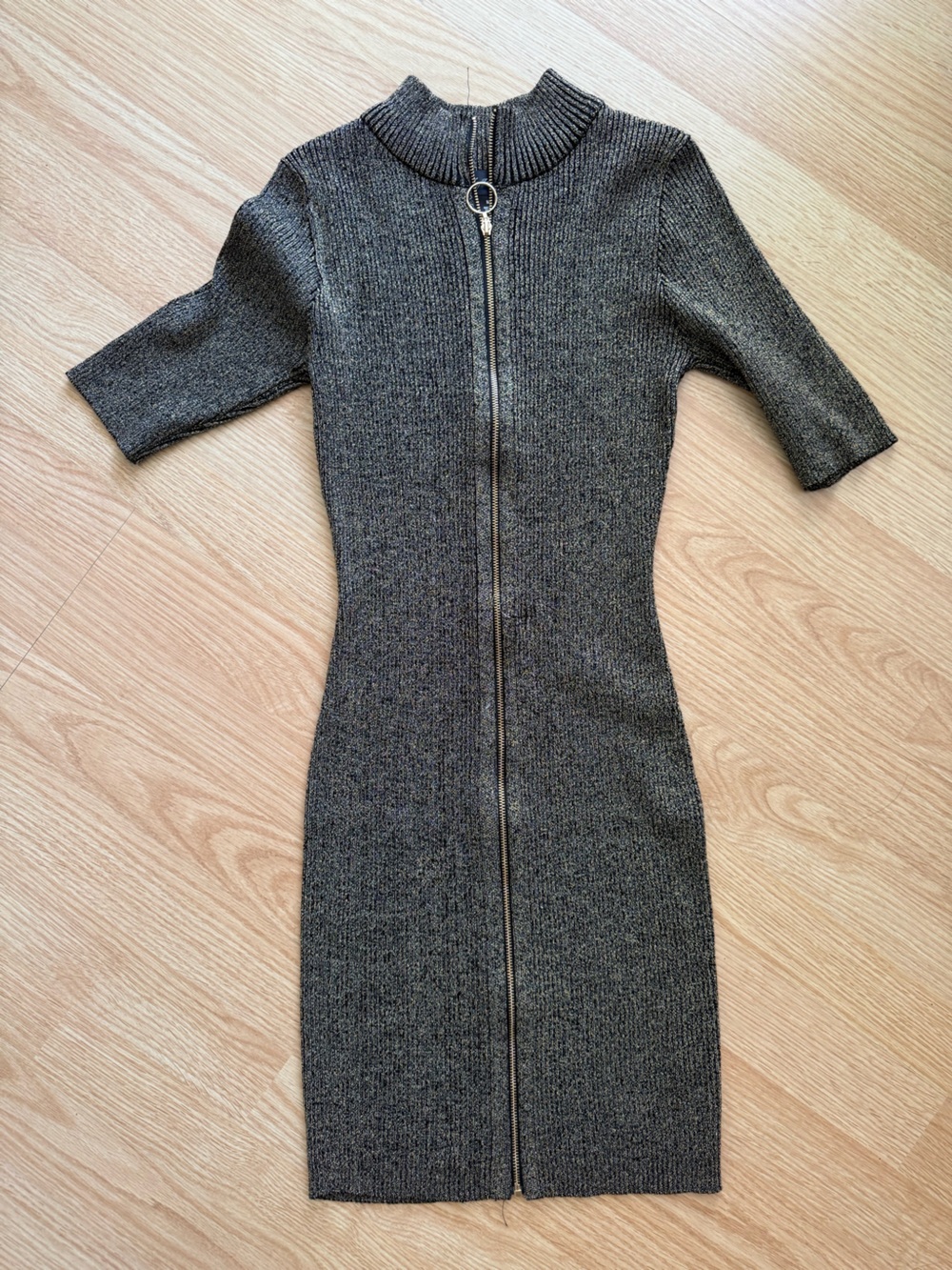 Say what women’s sweater black/gold mini dress size medium